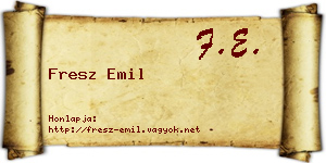 Fresz Emil névjegykártya
